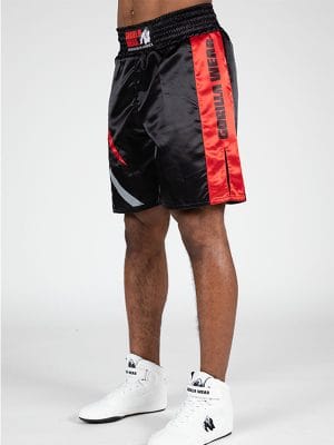 HORNELL Bokserski Šorc - Crno/Crveni - Borilačka Odjeća
