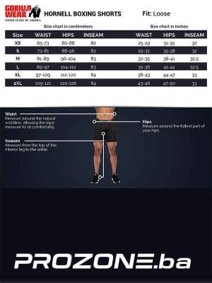 HORNELL Bokserski Šorc - Crno/Sivi - Borilačka Odjeća
