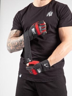 DALLAS Rukavice sa Steznicima za Zglob - Crno/Crvene - Rukavice i Gripovi