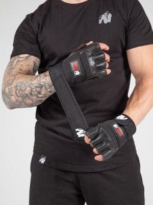 DALLAS Rukavice sa Steznicima za Zglob - Crne/Crveno Prošivene - Rukavice i Gripovi