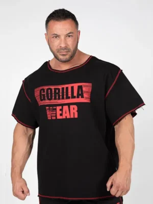 WALLACE Trening Top - Crno/Crveni - Majice Kratki Rukav