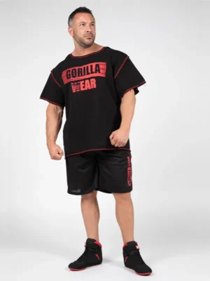 WALLACE Trening Top - Crno/Crveni - Majice Kratki Rukav