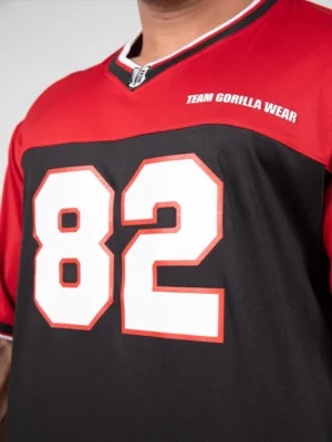 TRENTON Dres za Američki Fudbal - Crno/Crveni - Majice Kratki Rukav