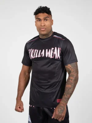 CLAYTON Majica - Crno/Crvena - Borilačka Odjeća