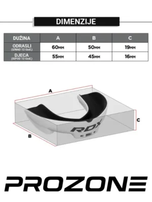 RDX Štitnik za Zube - Crno/Bijeli - Zaštitna Oprema