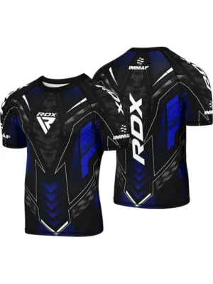 RDX Kompresiona Majica Kratki Rukav IMMAF Approved - Plava - Borilačka Odjeća