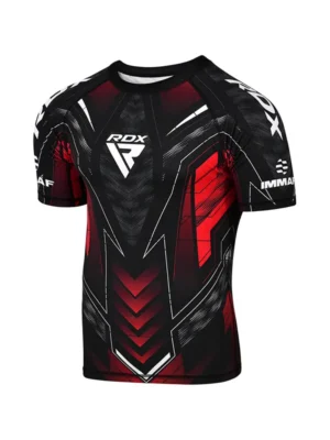 RDX Kompresiona Majica Kratki Rukav IMMAF Approved – Crvena – Borilačka Odjeća