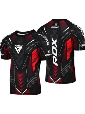 RDX Kompresiona Majica Kratki Rukav IMMAF Approved - Crvena - Borilačka Odjeća