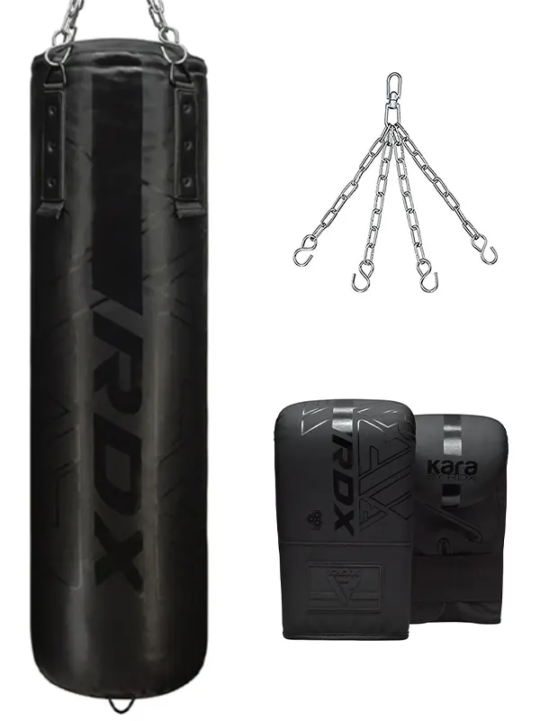 RDX F6 3u1 Set - Vreća Za Boks 152cm + Lanac + Rukavice - Crna - Vreće i Fokuseri