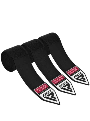 RDX Profesionalne Bandaže za Boks 450cm Set x3 - Crne - Zaštitna Oprema