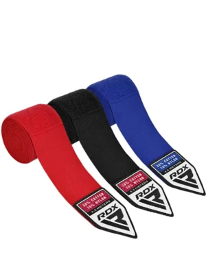 RDX Profesionalne Bandaže za Boks 450cm Set x3 - Crne, Crvene i Plave - Zaštitna Oprema