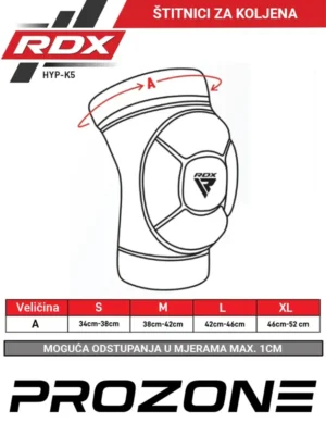RDX Štitnici za Koljena za MMA i Muay Thai - Crveno/Bijeli - Zaštitna Oprema