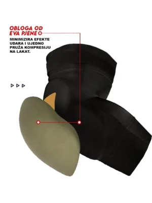 RDX HY Štitnici za Laktove za MMA i Muay Thai - Crno/Zlatni - Zaštitna Oprema