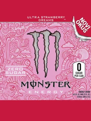 MONSTER Energy Drink Ultra Strawberry ZERO - 500ml - Novo