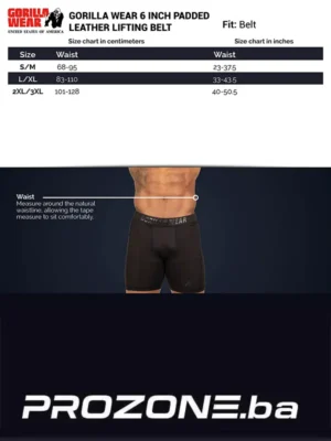 KOŽNI Pojas za Dizanje Tegova - Širina 15cm - Crni - Dizački Pojasi