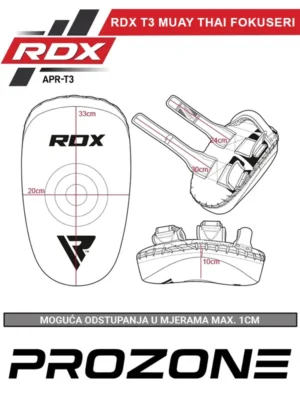 RDX T3 Muay Thai fokuseri od Maya Hide kože s gel jastučićima i čičak zatvaranjem