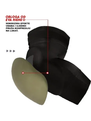 RDX Štitnici za Laktove za MMA i Muay Thai - Crni - Zaštitna Oprema