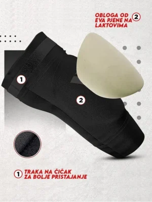 RDX Štitnici za Laktove za MMA i Muay Thai - Crni - Zaštitna Oprema