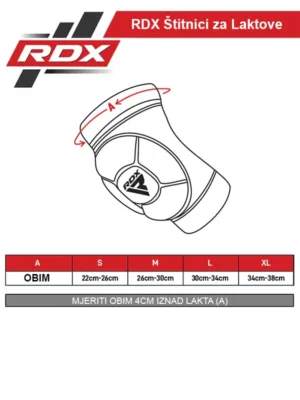 rdx elbow support pads size chart