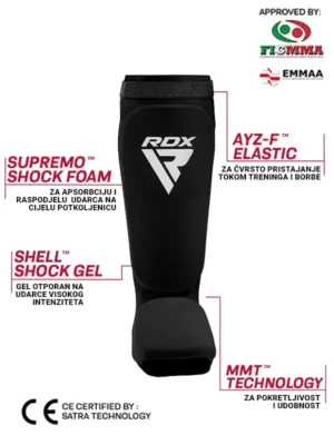 RDX Štitnici za Potkoljenice OEKO-TEX® i CE Certificirani - Crni - Zaštitna Oprema