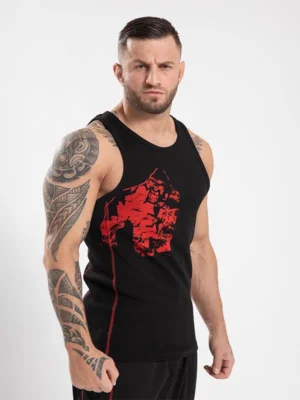 MONTEREY Tank Top - Crno/Crveni - Majice Bez Rukava