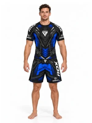 RDX IMMAF MMA Set - Kompresiona Majica i Šorc - Plavi